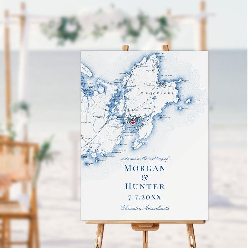 Gloucester MA Destination Wedding Welcome Sign