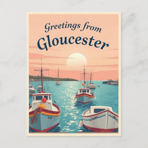 Gloucester, Massachusetts – Fishing Boats Vintage Postcard