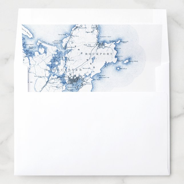 Gloucester Massachusetts Map DIY Envelope Liner (In Envelope)
