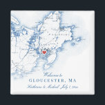 Gloucester Massachusetts Map Wedding Favor Magnet<br><div class="desc">Quick and Easy ordering! These Gloucester, MA map magnets are perfect to welcome your out of town guests with welcome bag goodies, or customize them for your wedding party. Whether you're tying the knot at Cruiseport Goucester, Beauport Hotel, The Elks Bass Rocks or the Hammond Castle Museum, this Gloucester, Massachusetts...</div>