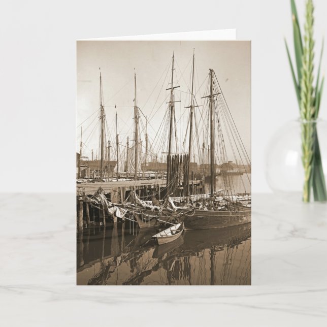 Gloucester Massachusetts Wharf 1905 Card (Front)