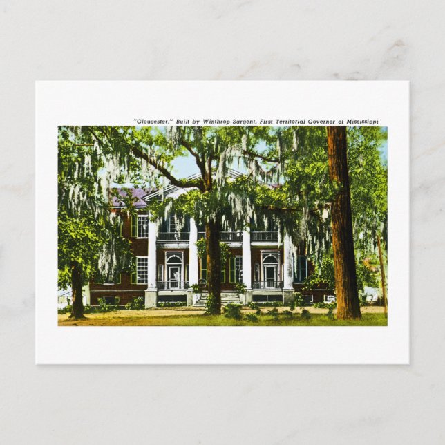 "Gloucester"  Mississipi Vintage Post Card (Front)