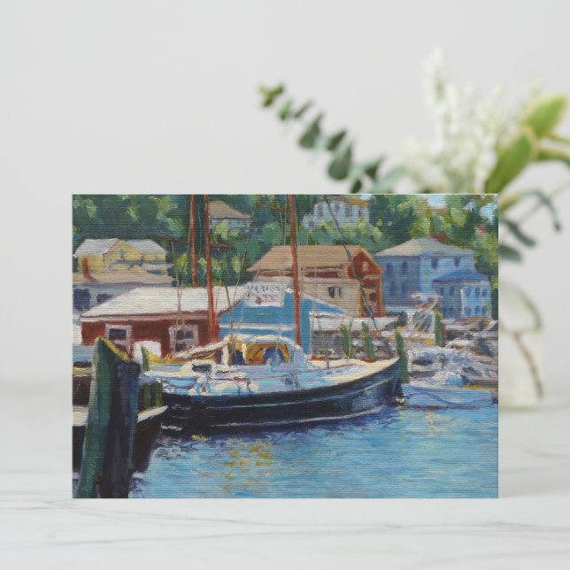 Gloucester Scenic Fishing Boats Holiday Card (Standing Front)