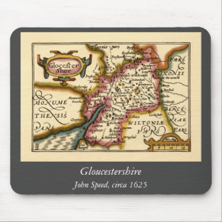 Gloucestershire County England Old Antiquarian Map Mouse Pad