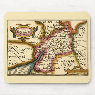 Gloucestershire County England Old Antiquarian Map Mouse Pad