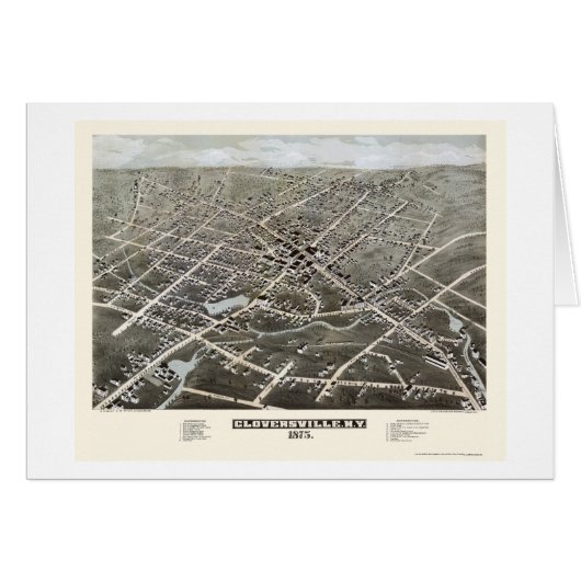 Gloversville, NY Panoramic Map - 1875 Cards (Front Horizontal)