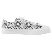 Gloves with playful ornament black and white Low-Top sneakers (Left Shoe Inside)