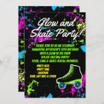 Glow and Skate Roller Skating Kids Birthday Party Invitation