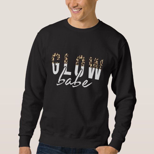 Glow Babe Glowing Skin Esthetician Leopard Skincar Sweatshirt (Front)