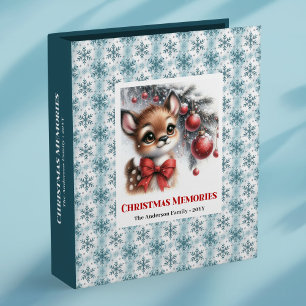 Glow baby fawn winter scene watercolor kids binder