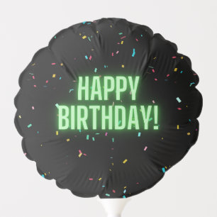 Glow Birthday Party Black Confetti Small Balloon