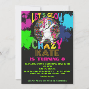 Glow Birthday Party Custom Invitation