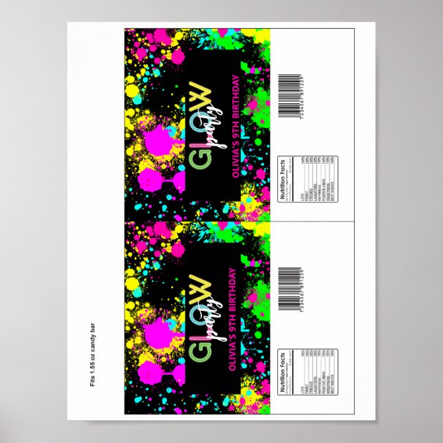 Glow birthday party poster (Front)