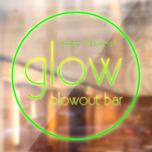 Glow Blowout Bar Add Your Name Neon Green Window Cling