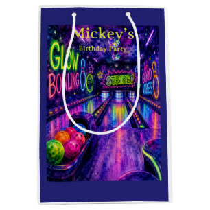 Glow Bowling Teen Birthday Party Medium Gift Bag