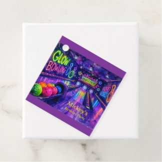Glow Bowling Teen Birthday Party Thank You Favor Tags