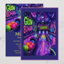 Glow Bowling Watercolor Teen Birthday Party