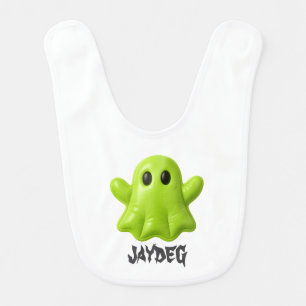 Glow Buddy Baby Bib – Cute Green Ghost