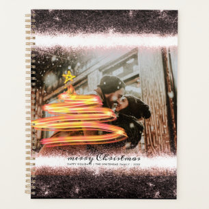 Glow Christmas Tree Star Photo Glitter Planner