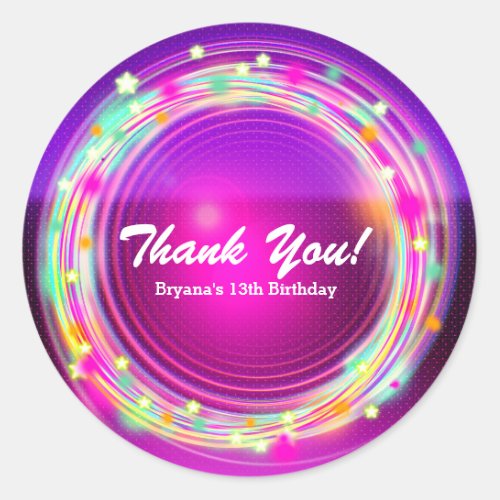 Glow Circles  Stars Birthday Party Favor Stickers