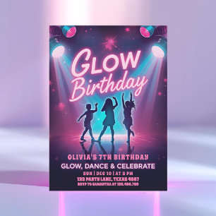Glow, Dance & Celebrate Kids Invitation
