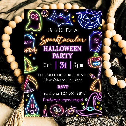 Glow Dark Spookycular   Halloween Party  Invitation