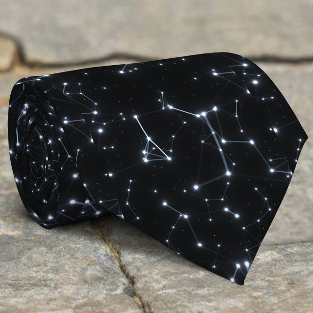 Glow Effect Star Map Constellations Spaceastrology Neck Tie (Creator Uploaded)