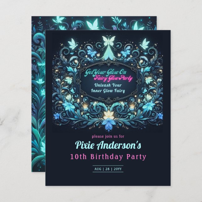 Glow Fairy Party Theme - Fairytale After Dark (Front/Back)