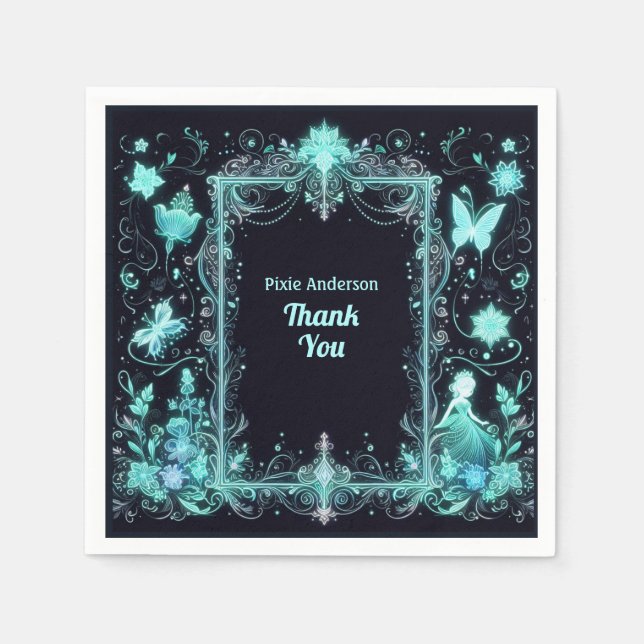 Glow Fairy Party Theme - Fairytale After Dark Napkins (Front)