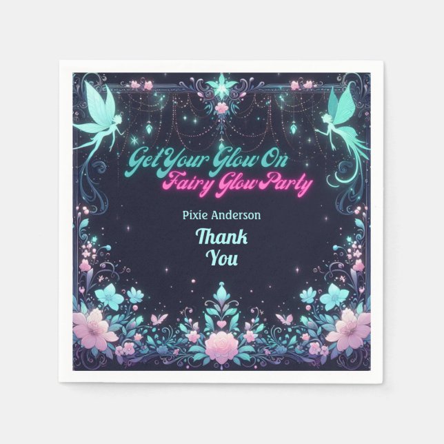 Glow Fairy Party Theme - Fairytale After Dark Napkins (Front)