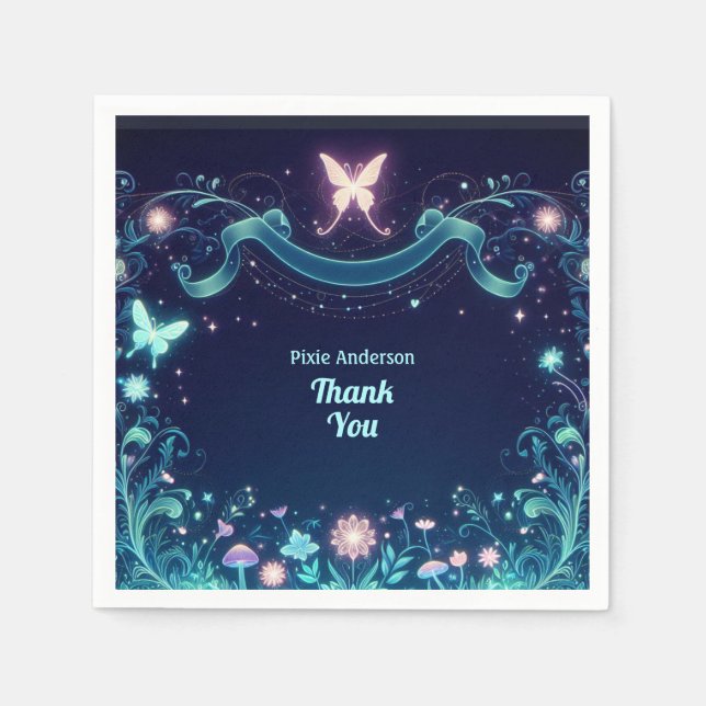 Glow Fairy Party Theme - Fairytale After Dark Napkins (Front)