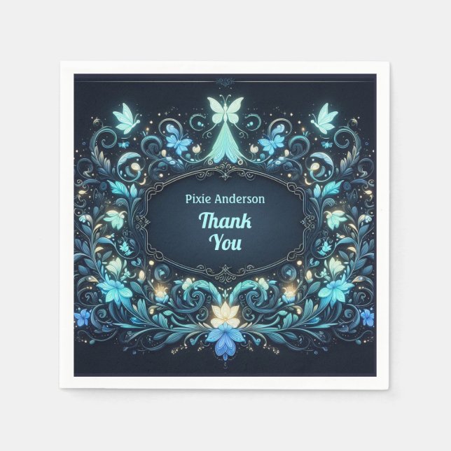 Glow Fairy Party Theme - Fairytale After Dark Napkins (Front)