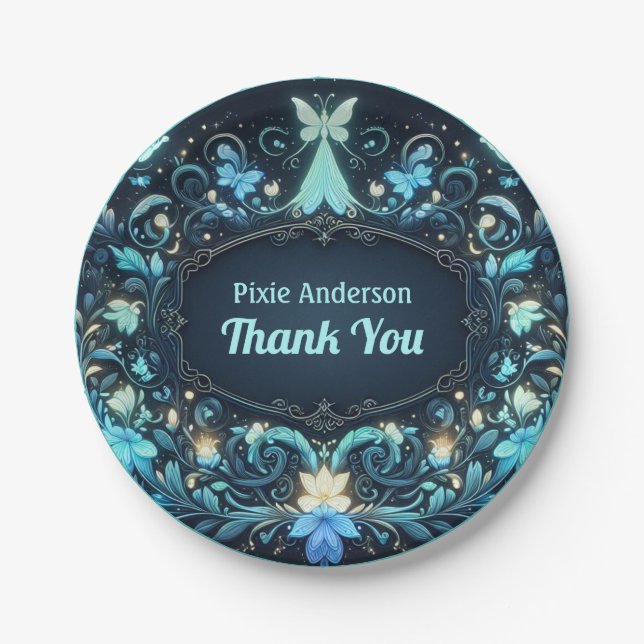 Glow Fairy Party Theme - Fairytale After Dark Paper Plates (Front)