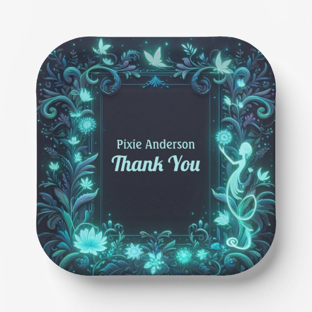 Glow Fairy Party Theme - Fairytale After Dark Paper Plates (Front)