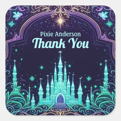 Glow Fairy Party Theme _ Fairytale After Dark Square Sticker