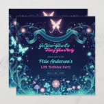 Glow Fairy Party Theme Fairytale Enchanted Forest Invitation<br><div class="desc">Beautiful fun Glow Fairy Party Invitations with text template fields both sides to add all your event details.</div>