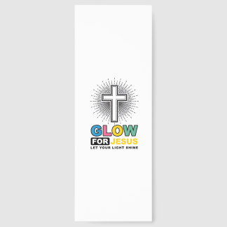 Glow For Jesus Christian Cross Light Shirt Design_ Bookmarks
