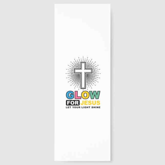 Glow For Jesus Christian Cross Light Shirt Design_ Bookmarks (Front)