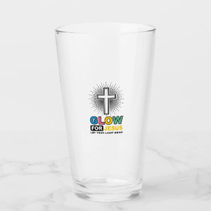 Glow For Jesus Christian Cross Light Shirt Design_ Glass