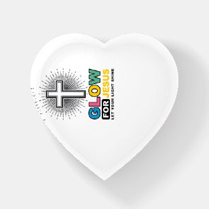 Glow For Jesus Christian Cross Light Shirt Design_ Paperweight