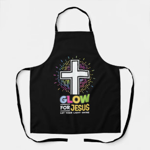 Glow for Jesus Christian Cross Tee Jesus Christ Bi Apron