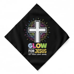 Glow for Jesus Christian Cross Tee Jesus Christ Bi Bandana