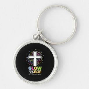 Glow for Jesus Christian Cross Tee Jesus Christ Bi Keychain