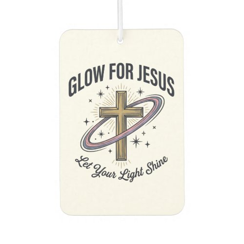 Glow for Jesus Christian Cross Vintage Vector Air Freshener