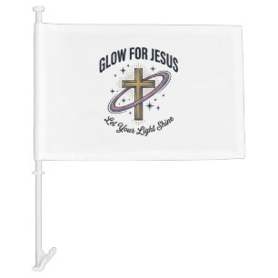 Glow for Jesus Christian Cross Vintage Vector Car Flag