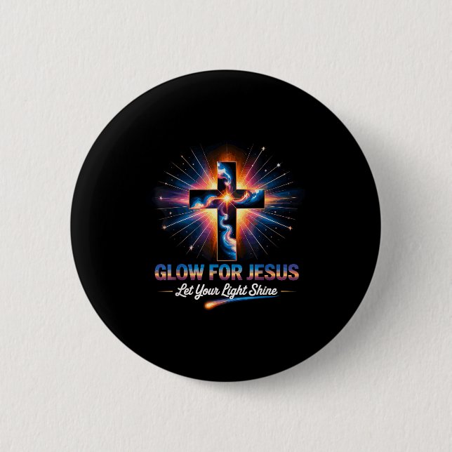 Glow For Jesus Cross  Button (Front)