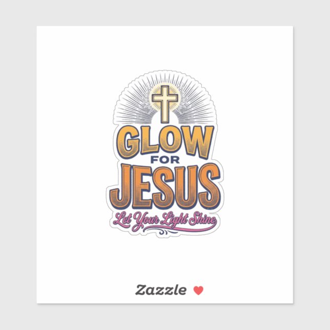 Glow for Jesus Let Your Light Shine Christian Desi Sticker (Sheet)