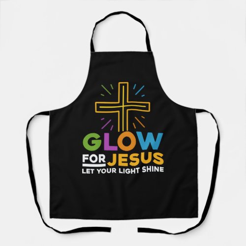 Glow For Jesus Let Your Light Shine Faith Cross Ch Apron