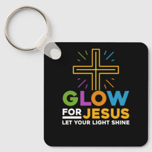Glow For Jesus Let Your Light Shine Faith Cross Ch Keychain