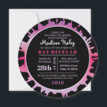 GLOW Fuchsia Splash Bar Bat Mitzvah Invitation<br><div class="desc">WELCOME!!! I can personally help you with your order!  Ask me anything! EVERYTHING is customizable!  All my designs are ONE-OF-A-KIND original pieces of artwork designed by me!  You can only find them here!  Feel free to email me requests at:  Marlalove@hotmail.com</div>
